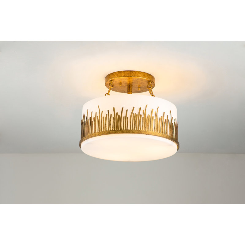 Sawgrass Semi-Flush Light In Gold, Gold