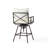 Swivel Upholstered Counter Stool with Metal Frame-741420259