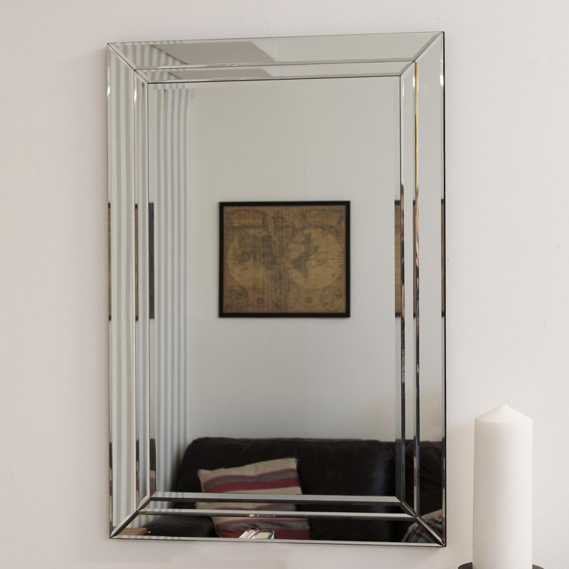 Gerardo Glass Flat Wall Mirror, 90cm H x 60cm W