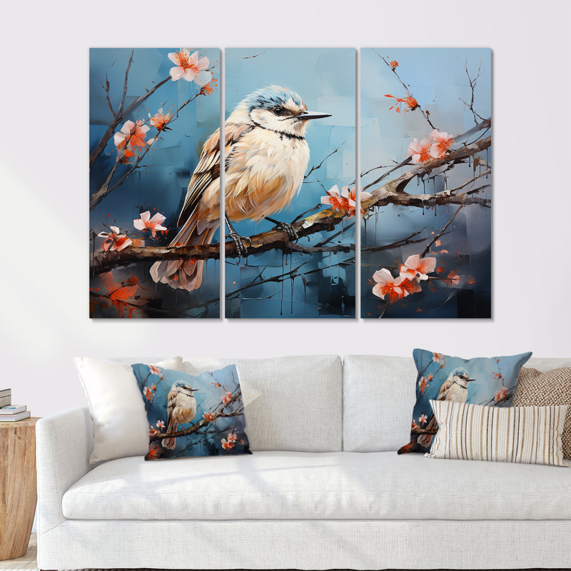 «Winter Birds On Snowdrops Branch», ensemble de reproduction d'art mural Snowdrops, H 28 po x l 36 po x P 1 po