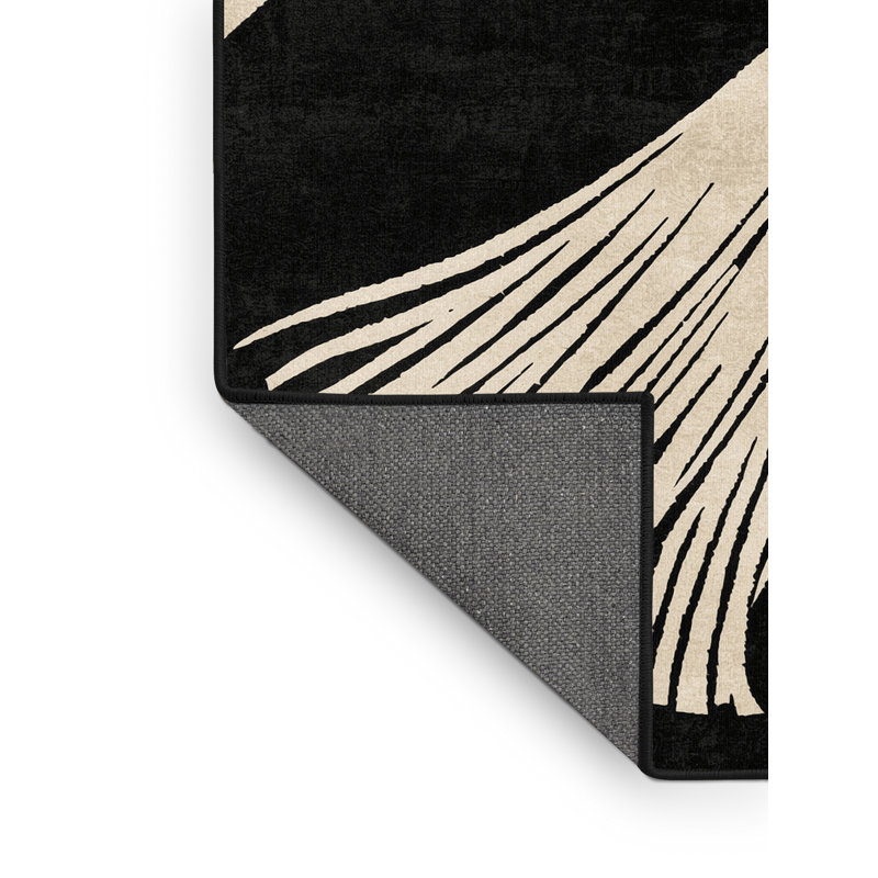 Tapis gris moelleux moelleux à motif abstrait moderne et contemporain Estrada, 5 x 7