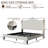 King Size Wingback Upholstered Platform Bed Frame With Tall Headboard-1857213370