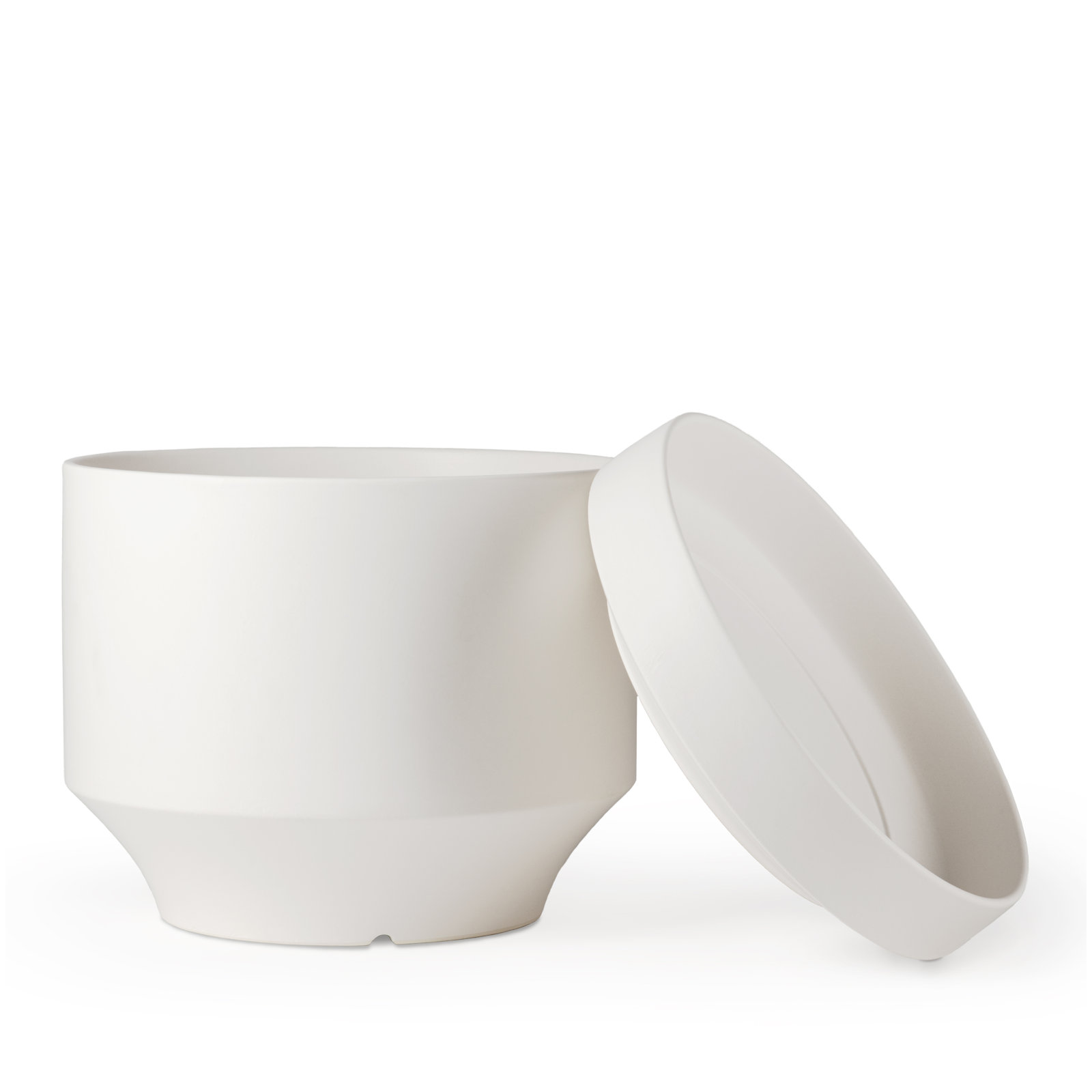 Byer 10" Ceramic Pot Planter, White, 7.5" H x 8.75" W x 8.75" D