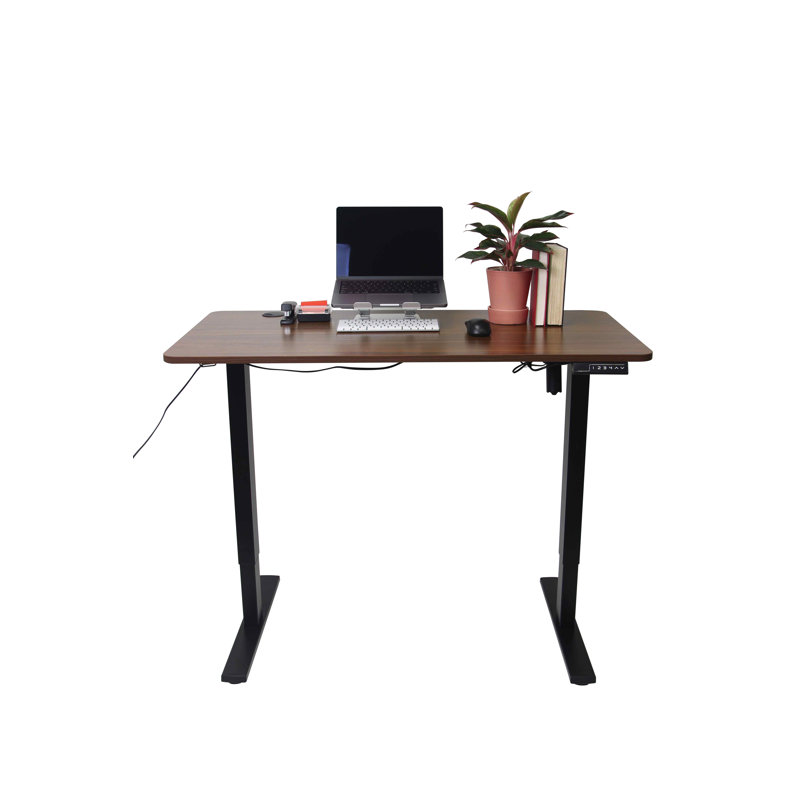 Ik Adjustable Solid Wood Top Metal Base Standing Desk