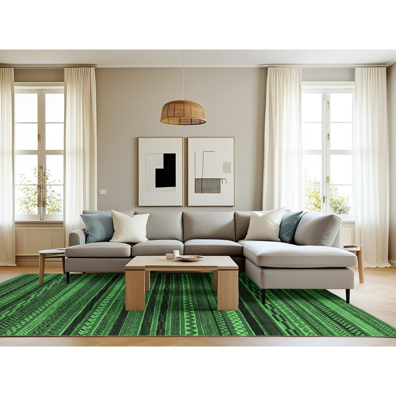 Ketrin Washable Geometric Indoor Rug, Rectangle 8' x 12'