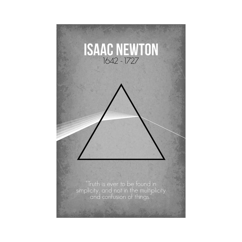 Isaac Newton by GetYourNerdOn - Wrapped Canvas Print, 20.32 cm H x 30.48 cm W