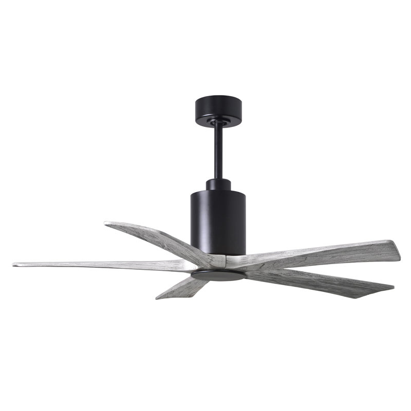 Patricia 52'' Ceiling Fan with LED Lights, Matte Black, Barn Wood Tone