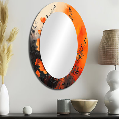 Miroir mural brûlant «Wildflowers In Orange Expressionism II»
