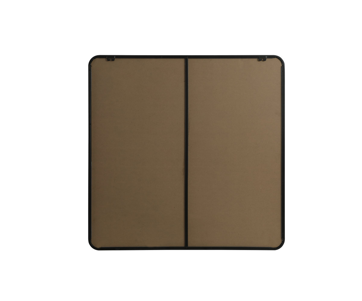 Metal Square Wall Mirror, 42"  x 42" , Black