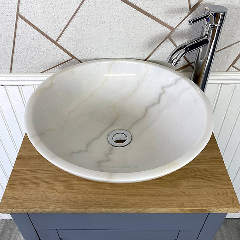 Marrs 485mm Single Bathroom Vanity with Vessel Stone Basin, Grey