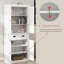 Armoire de rangement pour garde-manger 71 po avec 4 portes, tiroir, 2 tablettes réglables et armoire autoportante