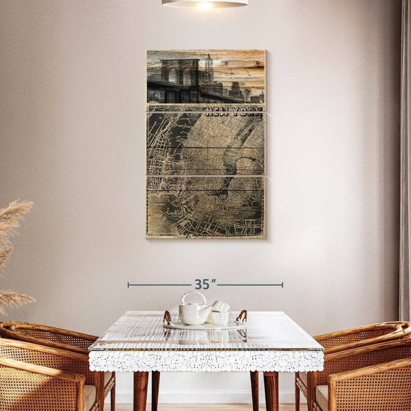 Sireci Retro NYC Map, 45" H x 28" W