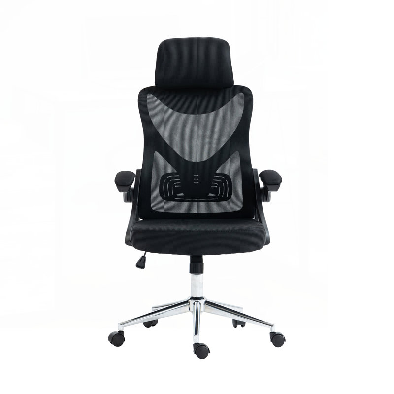 Techni Mobili Essential Ergonomic Office Chair with Headrest & Lumbar Support,Black