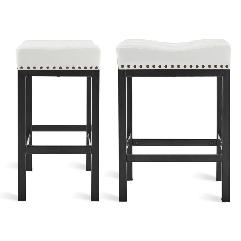 Tabouret de comptoir court 24 po Mirandy, Blanc
