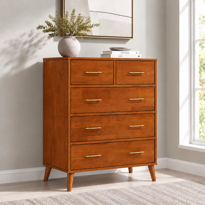 Commode haute 5 tiroirs Imre Mid Century