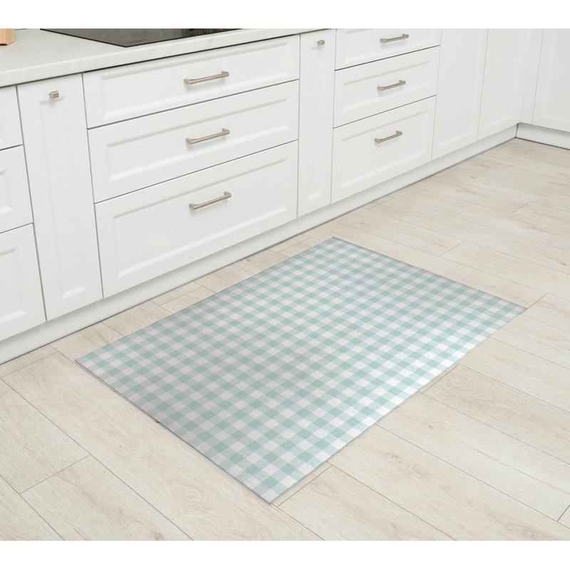 Tapis de cuisine Proper Gingham, Bleu clair, Rectangulaire 2 pi x 3 pi