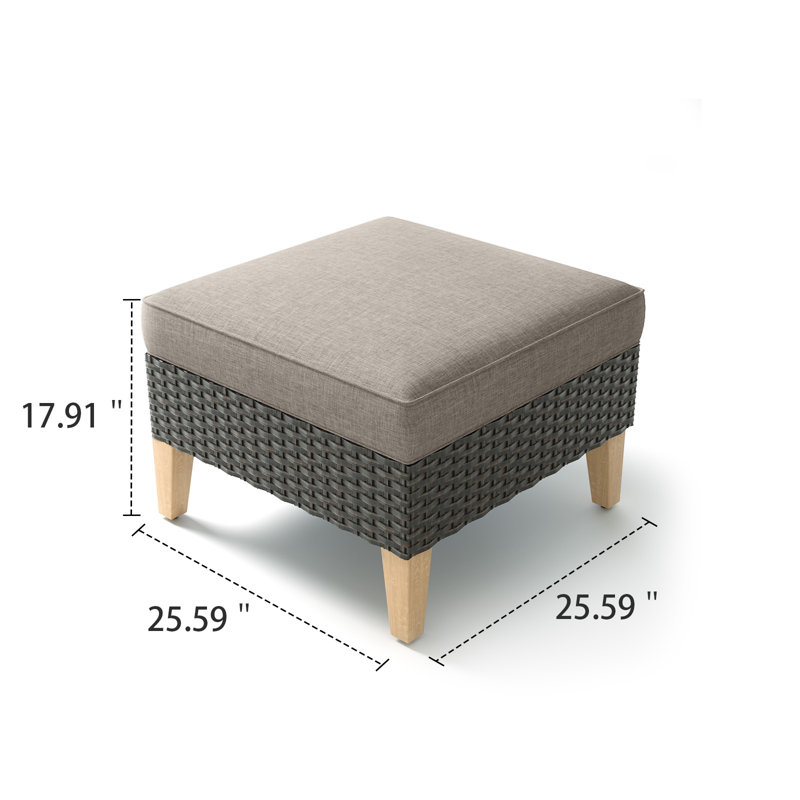 Tuule Outdoor Ottoman, Gray