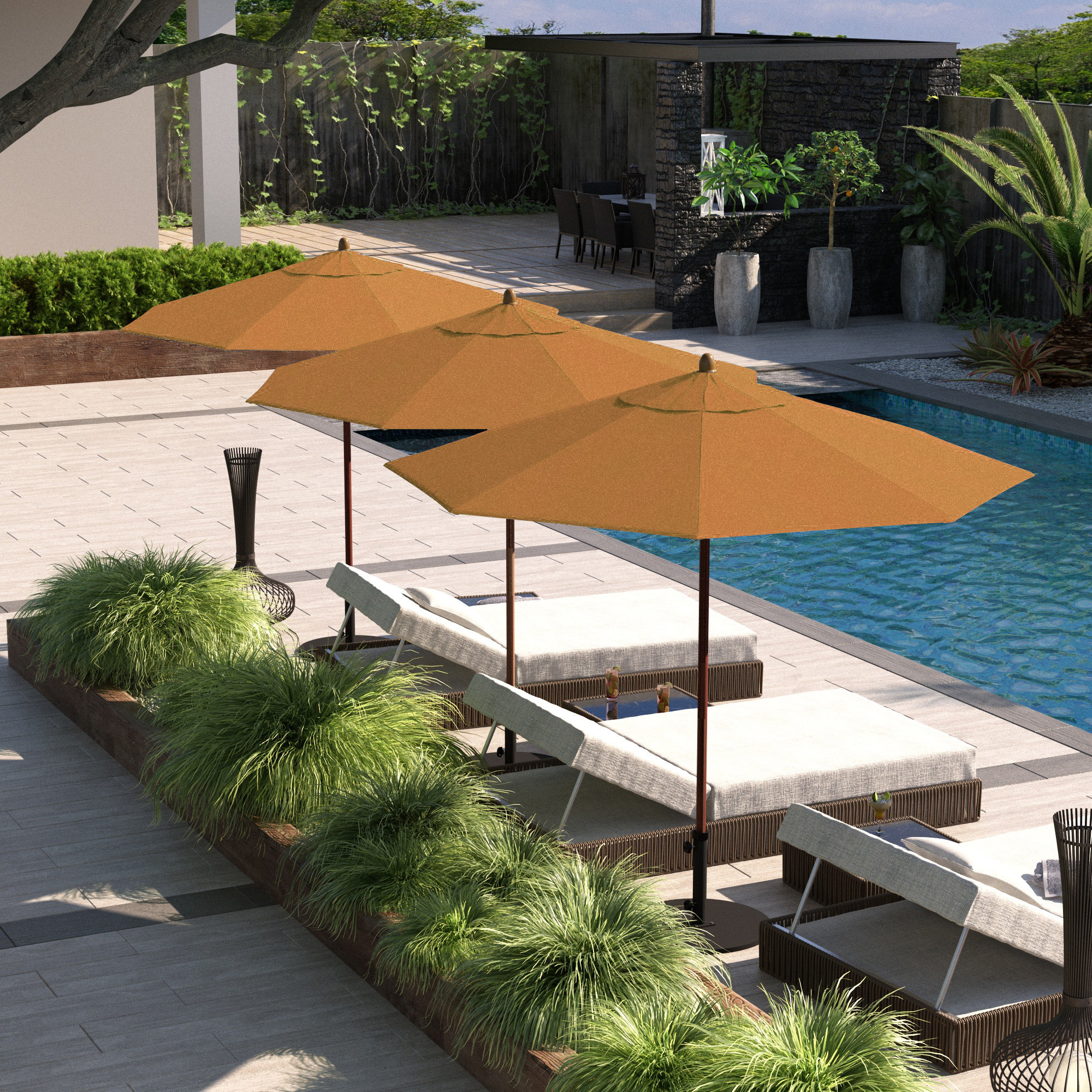 Sanna 104'' Sunbrella® Outdoor Umbrella, Canvas Tuscan Sunbrella® Canvas