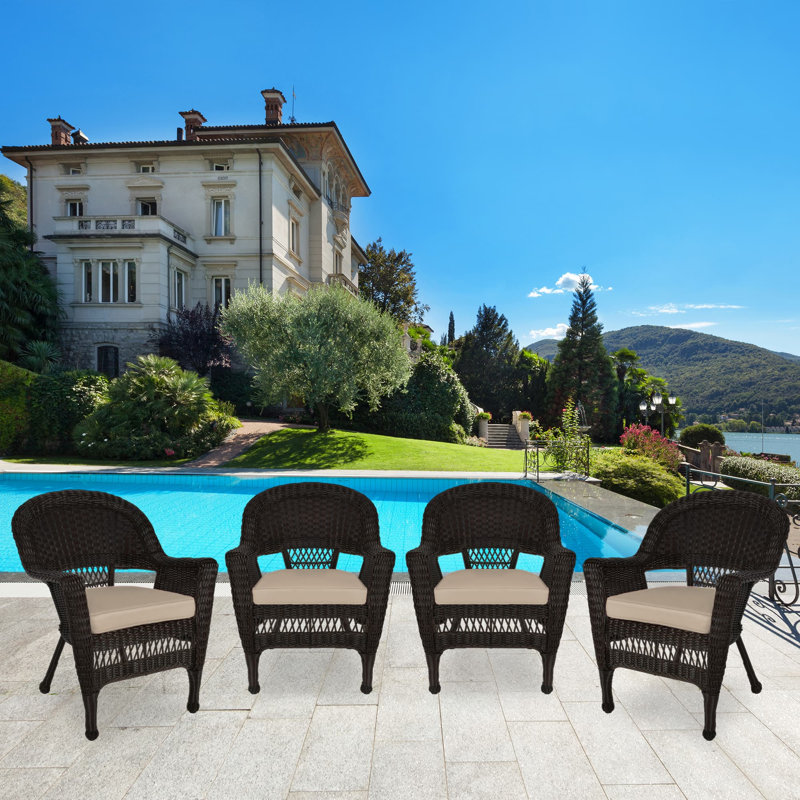 Outdoor Lounge Chair, Tan, Espresso