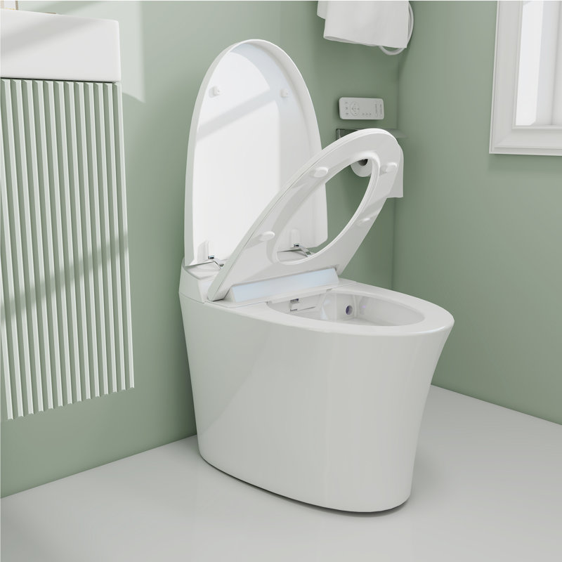 Smart Toilet, Bidet Toilet Pump-assisted, Blackout Flush, Heated Seat, Auto Flush,Warm Water, LED Display, Filtering TECH, Foam Shield, Upgraded