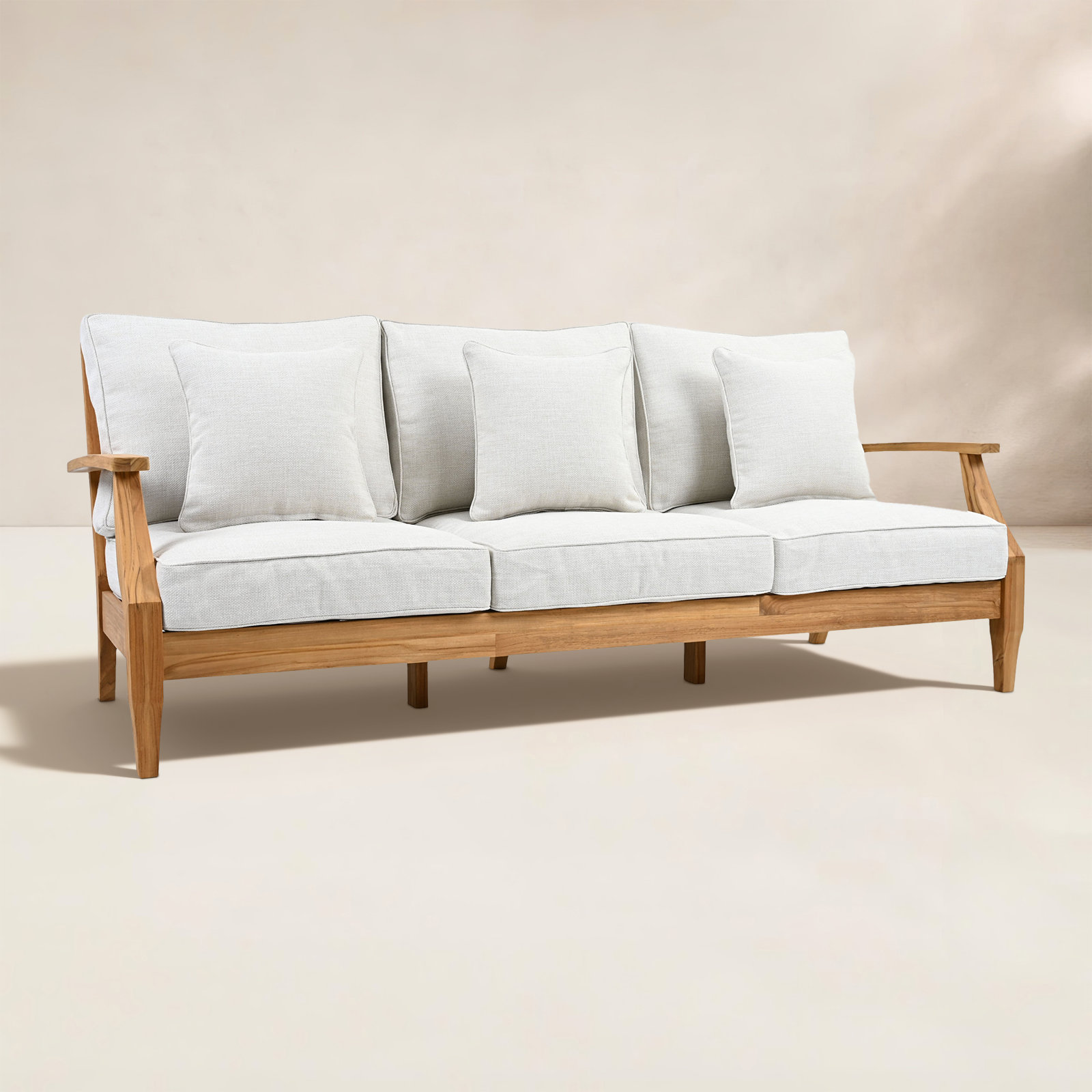 Clairmont Teakwood Patio Sofa, White