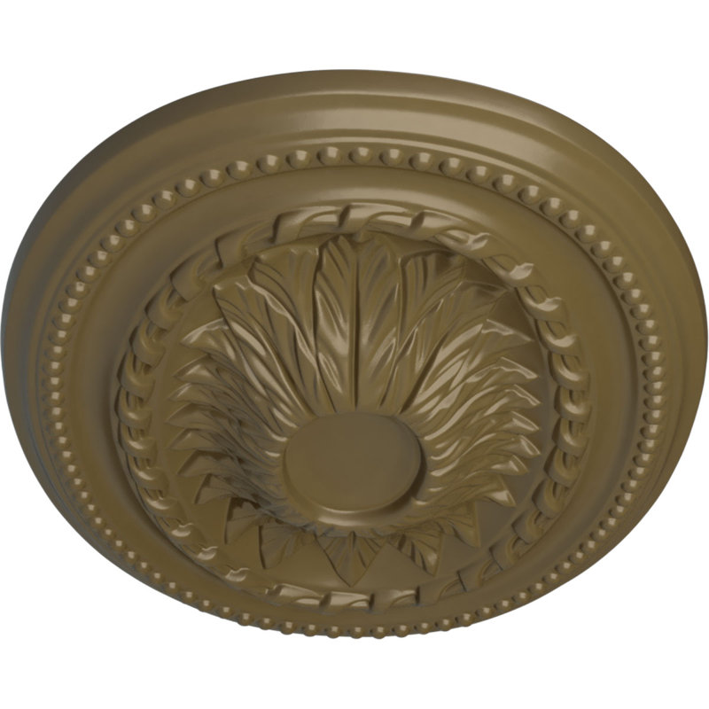 Endurathane Rose Ceiling Medallion, 18"OD x 3 1/2"ID x 1 1/2"P (Fits Canopies up to 7 1/4"), Hand-Painted Smokey Topaz Crackle Finish