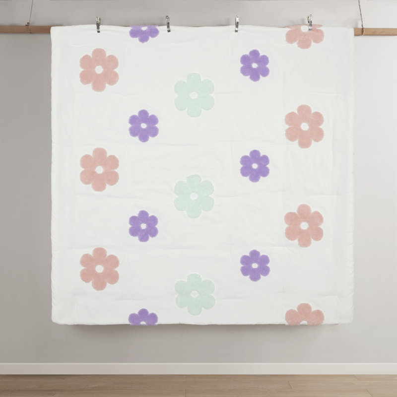 Twin Purple Microfiber Reversible Kids Comforter Set