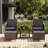 2-Person Wicker Conversation Set with Ottomans and Coffee Table-593081035-593081034