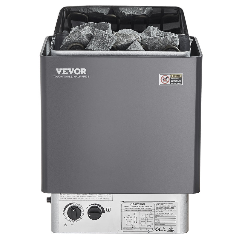 Sauna Heater, 6KW 220V Electric Sauna Stove, Steam Bath Sauna Heater with Built-In Controls, 3h Timer and Adjustable Temp for Max. 176-318 Cubic Feet, Home Hotel Spa Shower Use