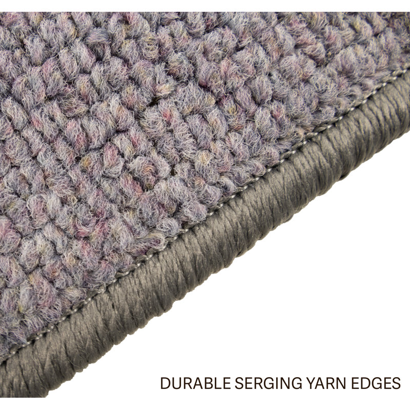 Custom Size Runner Rug Berber Style Trellis Gray Low Pile Slip Resistant Runner Rugs by Feet, Runner 2'2" x 24'