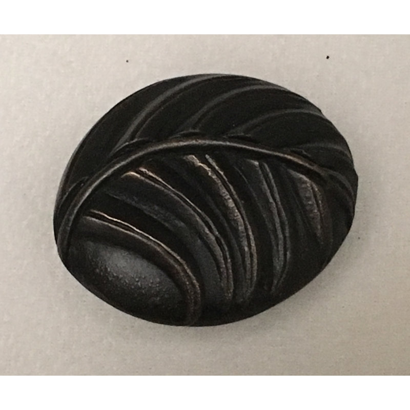 Poignée fantaisie à motif de feuilles tropicales de 1 3/4 po de longueur, Bronze huilé