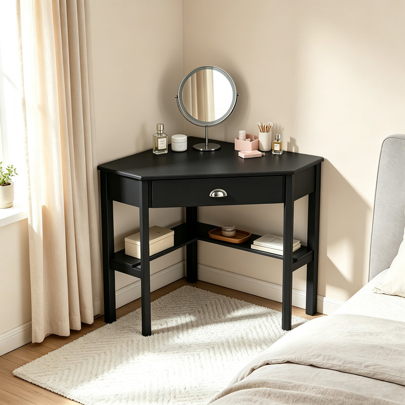 Bureau en coin Aust, Noir