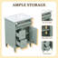 Meuble-lavabo compact en bois massif avec lavabo, conception verte moderne pour un rangement peu encombrant