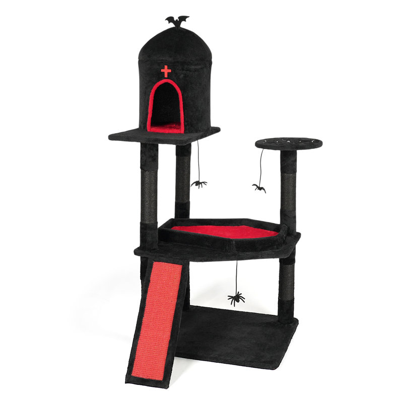 53" Gothic Cat Tree With Coffin Bed