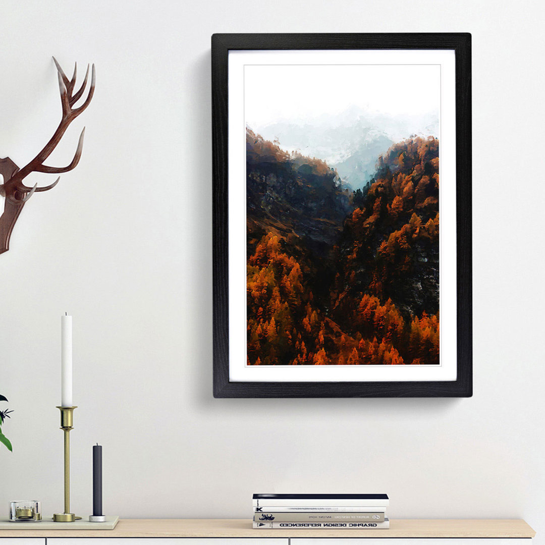 Mountains in South Tyrol in Italy in Abstract - Framed Print