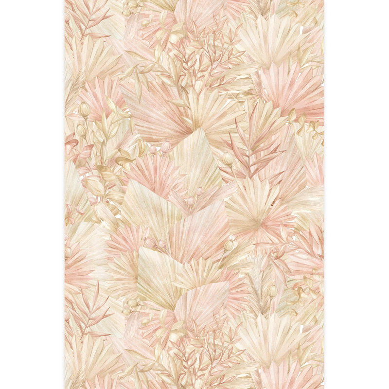 Pastel Palm Leaves Soft and Elegant Botanical, 72" L x 48" W