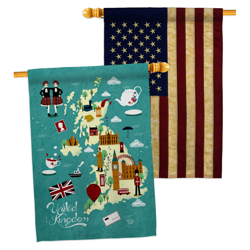 Drapeau de maison en polyester à 2 côtés 40 x 28 po