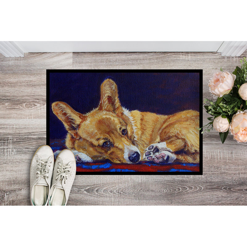 Tapis d'extérieur antidérapant Wenden Corgi Lonesome, 2 pi x 3 pi