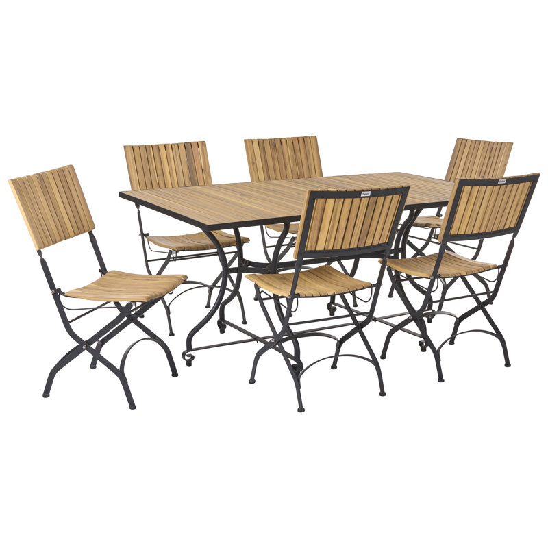 Cecilija Acacia Patio Dining Set with