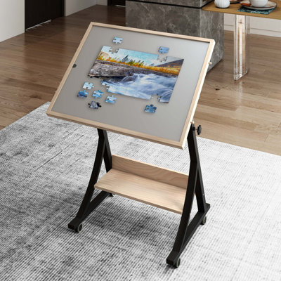 Rectangle 2 Person Height Adjustable Flip Top 93cm L Training Table with Casters and Modesty Panel