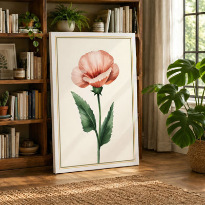 Pink Carnation Study Botanical - Wrapped Canvas