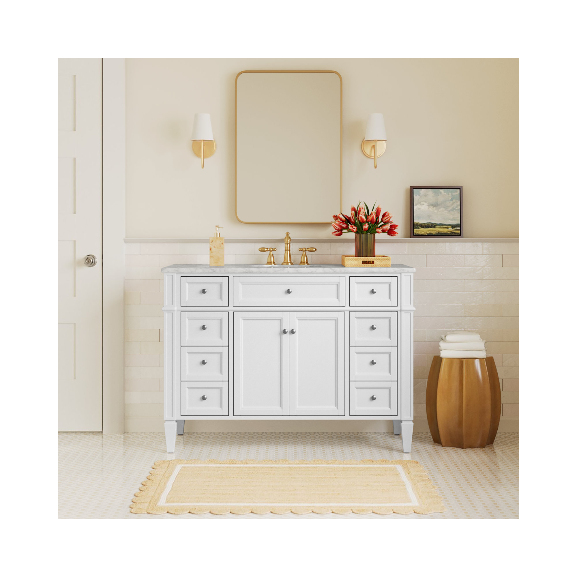 Rivers 48'' Single Bathroom Vanity, White
