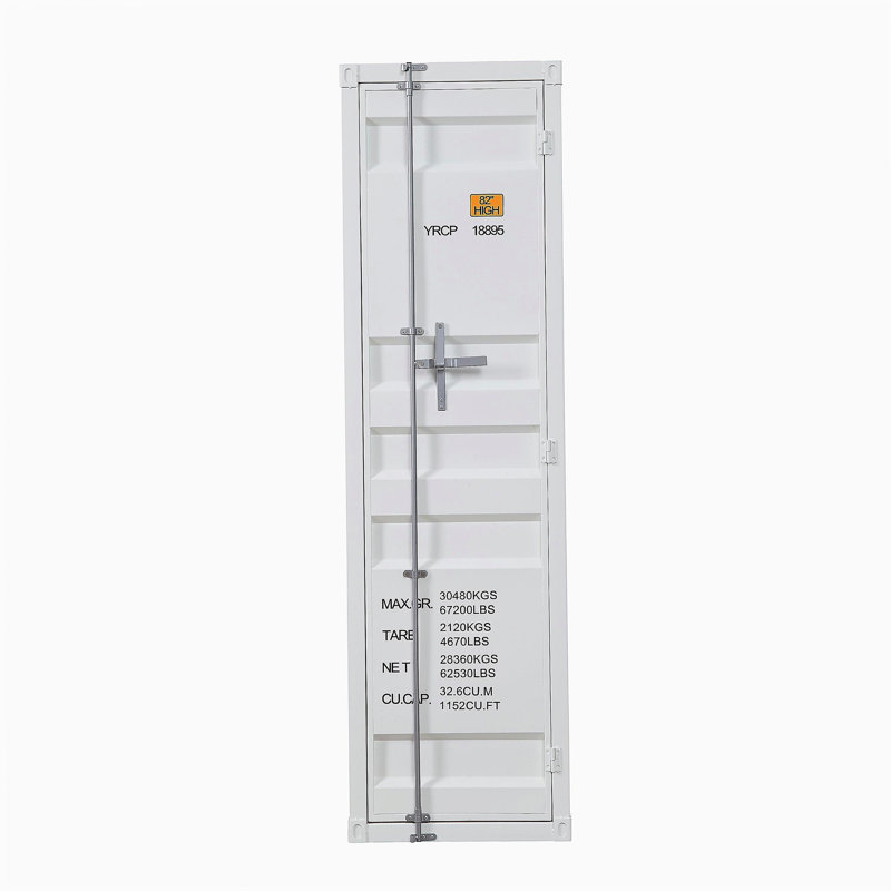 Armoire blanche avec serrure de contenant pleine longueur
