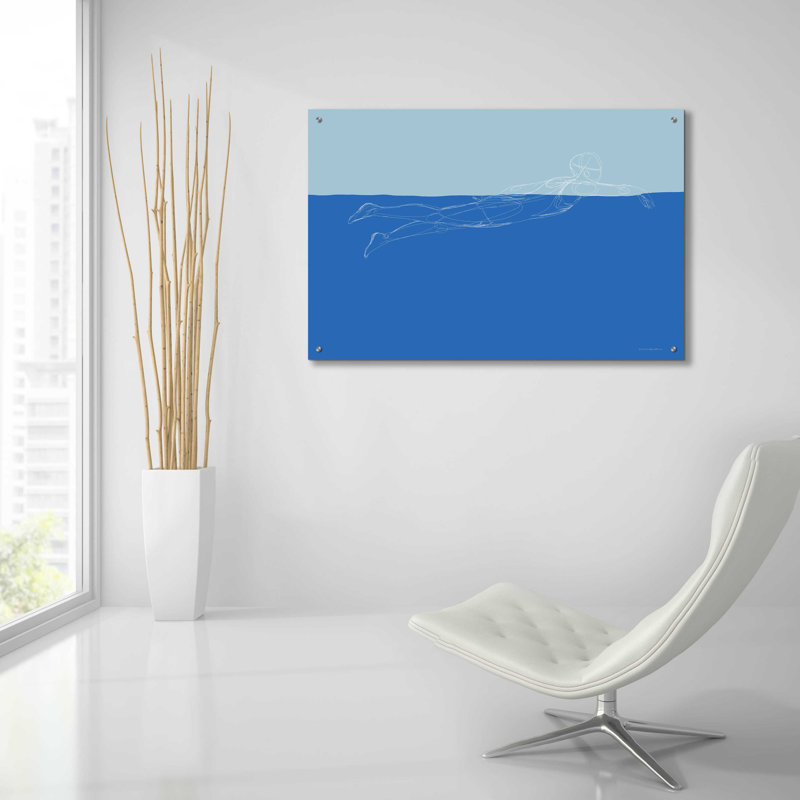  «Comment nager 2» par Kamdon Kreations, art mural en verre acrylique, 24 po x 16 po, H 24 po x l 36 po x P 0,2 po