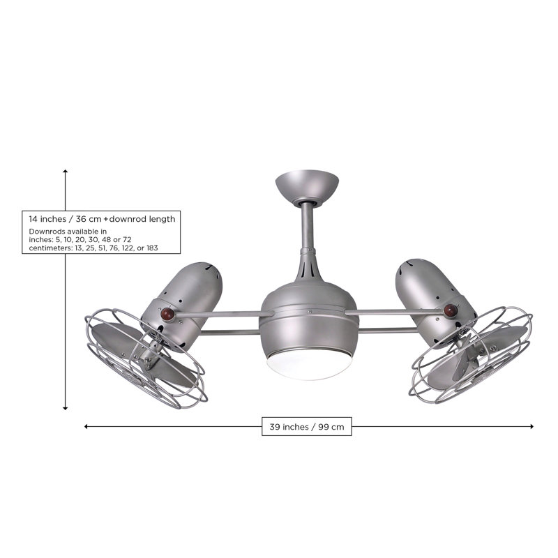 Dagny LED Downrod Ceiling Fan, Brushed Nickel