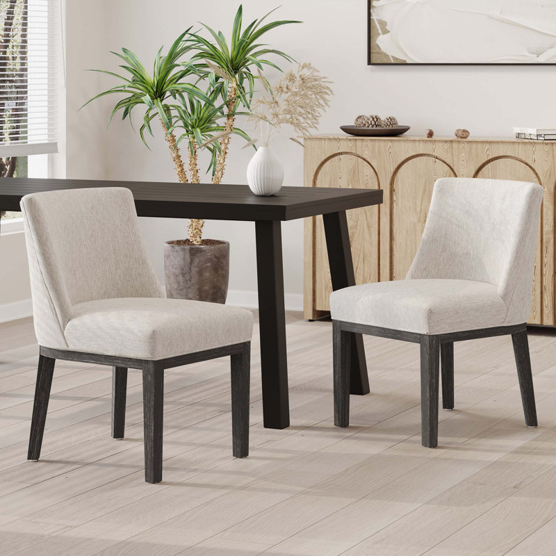 Chaise de salle à manger, Gris clair, Noir