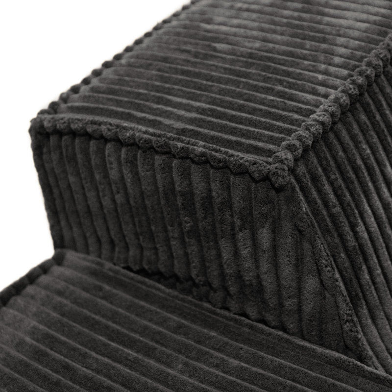 Causeuse modulaire en chenille de 81 po avec mousse haute densité Magness, Noir