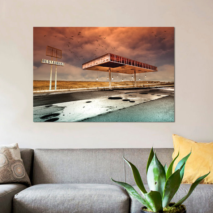«Gaz Bar Blues», impression sur toile, H 8 po x l 12 po x P 0,75 po, Toile tendue, Pas de tapis