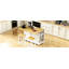 Grand îlot de cuisine avec 2 tabourets de bar, prise de courant, support de rangement interne pour porte, chariot de rangement de cuisine sur 5 roulettes avec abattant, 5 supports latéraux ouverts, 2 tiroirs, pour la cuisine, la salle à manger