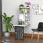 Bureau mural flottant pliable avec tablettes et tableau noir classique, panneau de fibres à densité moyenne blanc, 23,5 po x 34,8 po, conception pliante peu encombrante pour le bureau à domicile